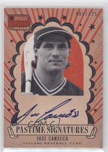 2013 Panini America's Pastime Pastime Signatures /125 Jose Canseco #JO Auto