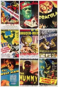 HORROR and SCI-FI movie repro mini poster 13"x19" UNIVERSAL MONSTERS - Picture 1 of 29