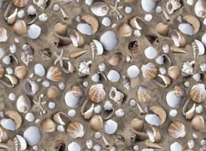 #SEA SHELLS SAND SELF ADHESIVE VINYL STICKY BACK WRAP 1.5m X 45cm D-C-FIX FABLON - Picture 1 of 3