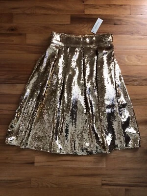 Falda Francesca’s Mi Ami Mujer Lentejuelas Doradas Talla MMediana M NUEVA Foto 1 de 4