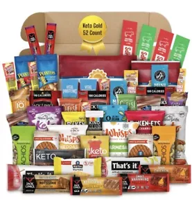 Gold Keto Box High Protein Low Carb 52 Count Meat Variety Snack Gift Package ❤️ - Picture 1 of 8