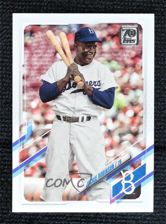 2021 Topps SSP Legend Variation Jackie Robinson (Smiling with Two Bats) HOF