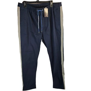 Michael Kors Stretch Jogger Athletic Pants NWT Men's XL Midnight Blue Striped - Picture 1 of 13