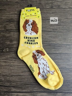 NUEVO CON ETIQUETAS Foozys Amarillo Cavalier King Charles Spaniel Calcetines Para Mujer Talla Única Foto 1 de 4
