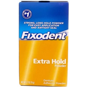 Fixodent Extra Hold Denture Adhesive Powder 2.7 oz 76 g - Picture 1 of 4