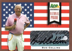 2013 Ace Authentic Grand Slam Bud Collins Autograph 33/50