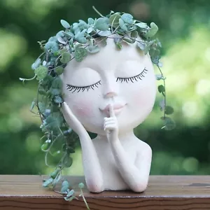 SnugMaker Face Planter Pots Head Planter, Succulent Planters, Face Flower Pot He - Picture 1 of 4