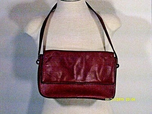 Bolso de mano para mujer Jones of New York cuero arándano/tela 6,5X 10,5X2,5" - Imagen 1 de 7