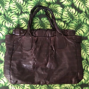 Miu Miu Hobo Bag Brown Patchwork Leather Oversized 146 Italy - Picture 1 of 13