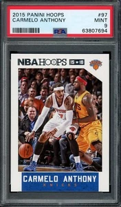 2015 Panini Hoops #97 CARMELO ANTHONY PSA 9 (With LeBRON JAMES) POP 11 Qty Avl - Picture 1 of 2