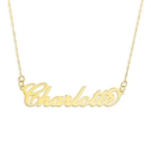 Personalisiertes Namensschild 9 kt, Echtgold Halskette, Geschenk für jeden Anlass, - Bild 1 von 7