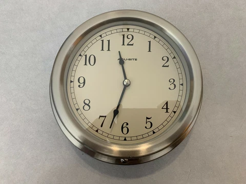 Brushed Aluminum Porthole Wall Clock - 7" Face and 9" Back Cover