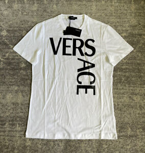Versace Mens L Taylor Fit Graphic Tee White Short Sleeve NWT N7