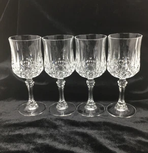 Longchamp Cristal D'Arques Durand Crystal Wine 5-1/2 oz Glasses  6-1/2"h - Picture 1 of 5