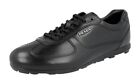 850 Prada Sneakers Black Leather Low Top Trainers Sz 43