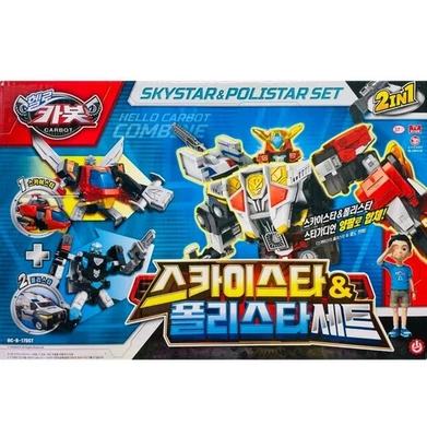 2024 Hello Carbot SKYSTAR & POLISTAR SET Transformer Robot Car Toy Sky Poli Star - Image 1 of 4