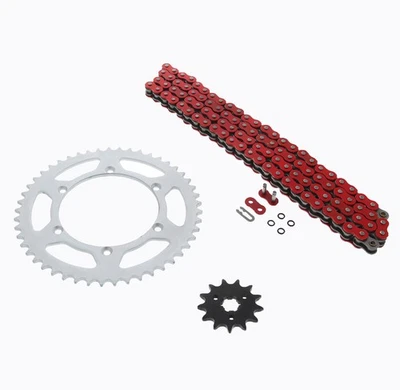 1996 1997 Kawasaki KX125 125 Red O Ring Chain And Sprocket 13/49 112L - Image 1 of 4