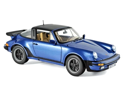 Porsche 911 Turbo Cabriolet 3,3, 1987, Blu Metallico, 1:18 Norev, 187663 - Immagine 1 di 2