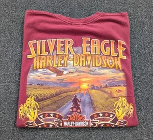 Harley Davidson Sleeveless Shirt Mens XLarge Red Silver Eagle Graphic Print Tee - Picture 1 of 6