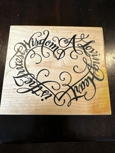 Rubber Stamp PSX 'A Loving Heart Is The Truest Wisdom' Heart Shaped Stamp K-1466 - Picture 1 of 4