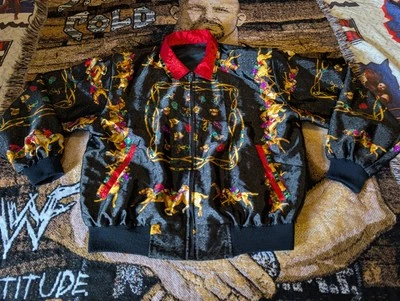 Vintage 90s 80s Horses Jacket Windbreaker All Over Baroque Print Women's Size XL - Image 1 of 4