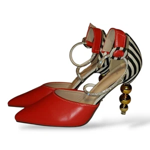 Women’s High Heel Pumps Elegant Toe Shiny Strap. Size 10.5 / 42 - Picture 1 of 6