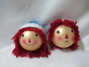 Kurt S. Adler Raggedy Ann & Andy Adornos de Vidrio Bola de Navidad S&S - Imagen 1 de 3
