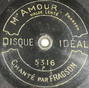 Fragson : M'amour / Reviens DISQUE 78 TOURS RPM 12" 30 cm IDEAL 5316/5317 EX+ - Imagen 1 de 4