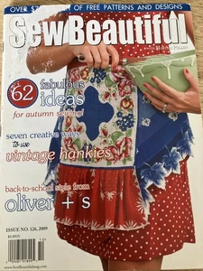 Sew Beautiful Magazine #126, 2009 Vintage Hankies Middle Patterns Included - Picture 1 of 5