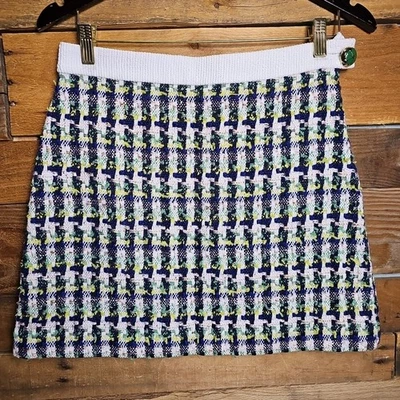 Kate Spade Womens Skirt Green Multicolor 6 Pop Tweed Cotton Lined Beauty Sparkle - Image 1 of 4