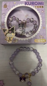 Sanrio Kuromi Glass Beads Crystal Elastic Bracelet Box Small Wrists Children Kid - Picture 1 of 3
