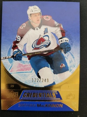 2021-22 Upper Deck Credentials - Nathan MacKinnon #4 Indigo /249 - Image 1 of 3