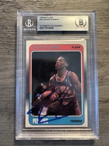 Auténtico autógrafo de novato Fleer Dennis Rodman 1988-89 #43 Beckett BGS - Imagen 1 de 2