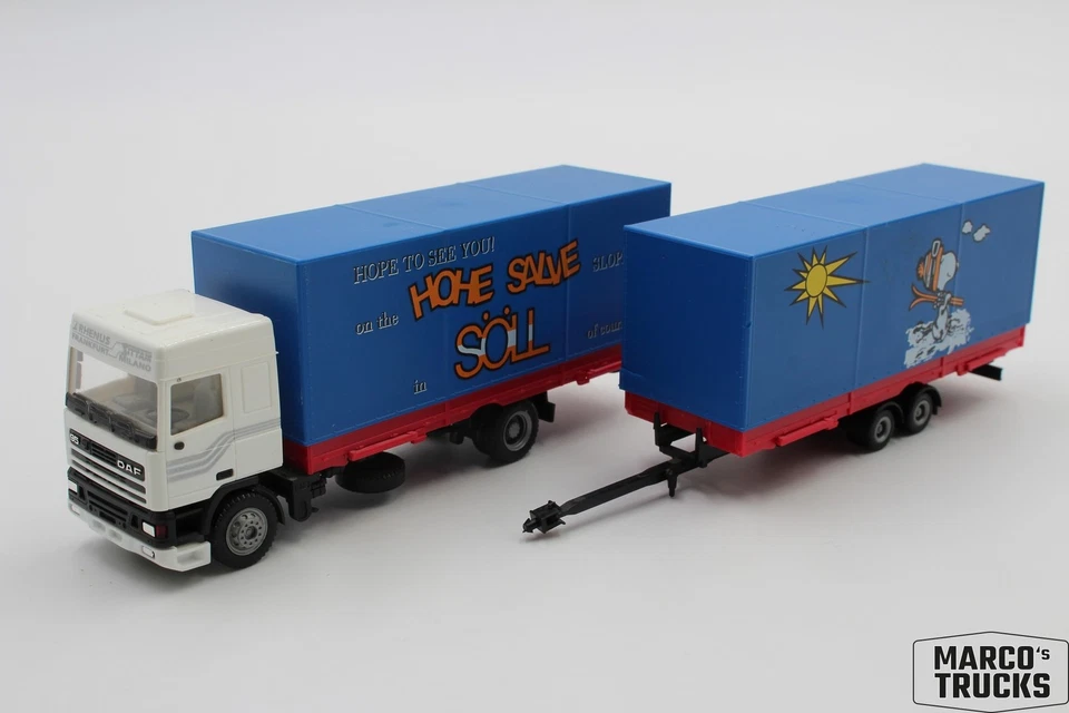 Herpa DAF 95 swap-body drawbar truck 2a/2a "Rhenus Frankfurt Sittam Milano" 1:87 - Image 1 of 1