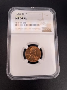 1952 D Lincoln Wheat Cent MS 66 RD NGC - Picture 1 of 6