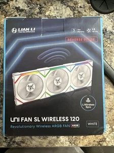 Lian Li Uni Fan SL Wireless 120 Reverse Blade 3-Pack avec ARGB BLANC - Photo 1/4