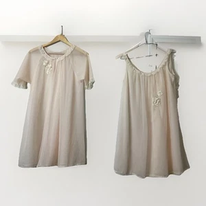 Vintage 50's Vanity Fair Peignoir Set Babydoll Short Nightgown/Robe Double Nylon - Picture 1 of 19