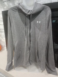 Under Armour Women's Heat Gear Loose Full Zip Up Size 2XL Heather Grey - Picture 1 of 8