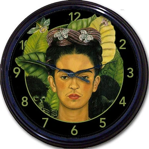 Frida Kahlo de Rivera Portrait Wall Clock Mexican Painter Artist Mexico City 10" - Picture 1 of 1