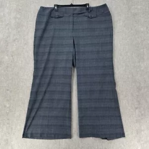 Lane Bryant Slacks Womens 26 Stretch Black White Pants Plaid Print Wide Leg - Picture 1 of 9