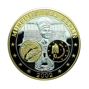 Deutschland 10 Euro Münze 2002 Silber Museumsinsel Berlin Nofretete 36mm 03890 - Bild 1 von 3