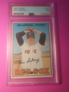 1967 Topps Baseball Jim Lonborg #371 Boston Red Sox PSA 7 quasi nuovo - Foto 1 di 2