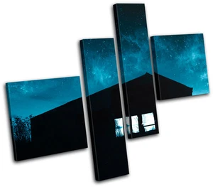 House Night Sky Nebula Space Stars Canvas Art Picture Print Decorative Photo - Foto 1 di 1