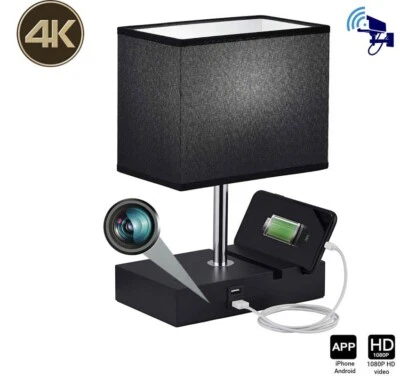 4K 1080P IP HD WIFI pinhole camera Table lamp appearance mini Lens video Cam - Bild 1 von 4