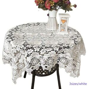 White Lace Embroidery Table Cloth Tea Wedding Tablecloth Party Christmas Decor