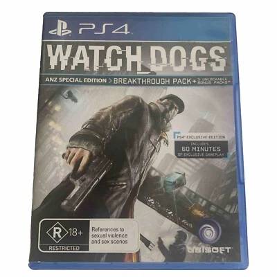 WATCH DOGS ANZ Special Edition Breakthrough Pack PlayStation 4 PS4 Game VGC - Image 1 of 4