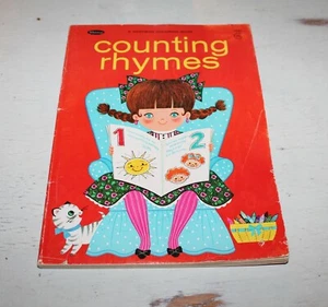 Vintage COUNTING RHYMES, WHITMAN PUBLISHING CHILDREN'S Coloring BOOK - Picture 1 of 7