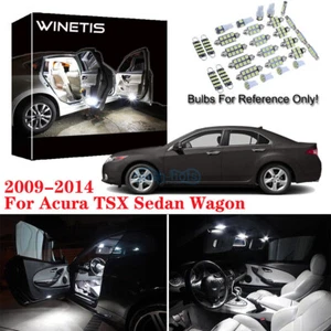 New White LED Interior Lights Package Deal For 2009-2014 Acura TSX Sedan Wagon - Picture 1 of 12