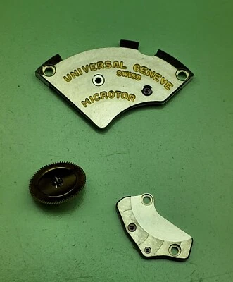 Universal GENEVE caliber 72 c. MICROTOR lot of bridge parts barrel wheel bridge - Image 1 of 4