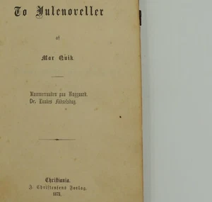 to yulenoveller af mar quik hammerrandeu paa ruggaard Dr. Laubes Fuvselsuag 1873 - Imagen 1 de 23